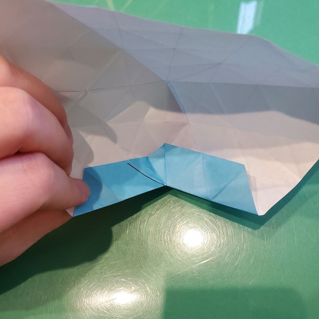 バレンタインのディスプレイ 折り紙でハートの立体的な箱の作り方折り方②立体前半(22)