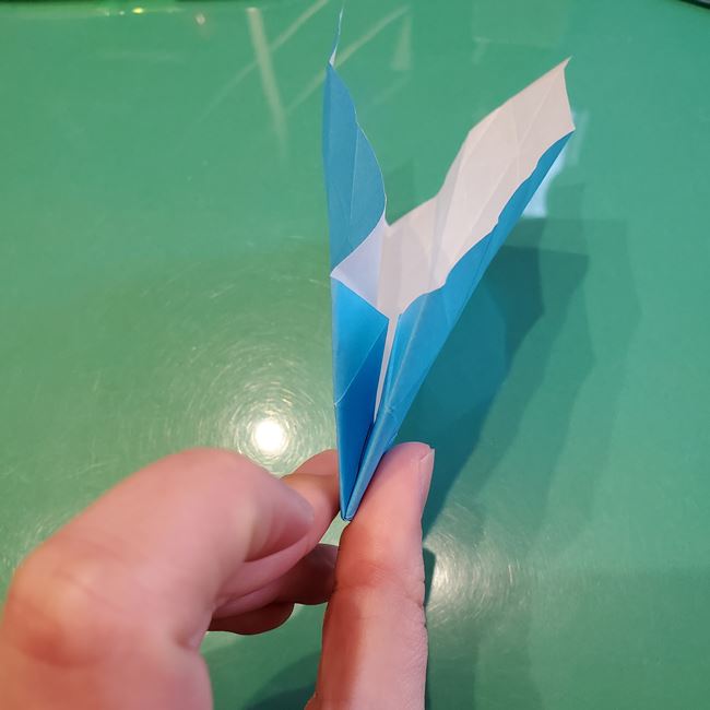バレンタインのディスプレイ 折り紙でハートの立体的な箱の作り方折り方②立体前半(24)