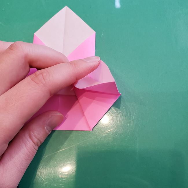 三人官女の折り紙の折り方 簡単な作り方①からだ(14)