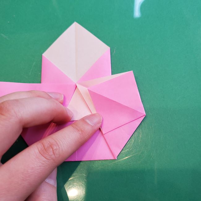 三人官女の折り紙の折り方 簡単な作り方①からだ(15)