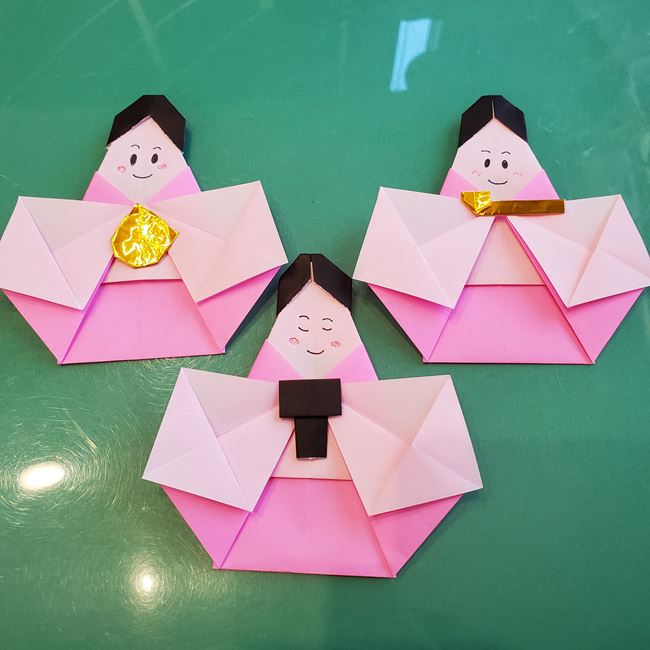 三人官女の折り紙の折り方は簡単！可愛い雛人形でひな祭りを華やかに♪