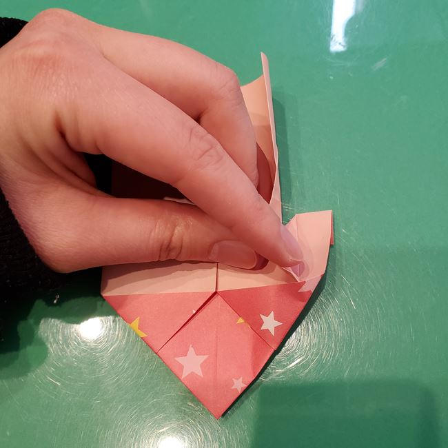 折り紙 ハート猫の作り方折り方①前半(23)