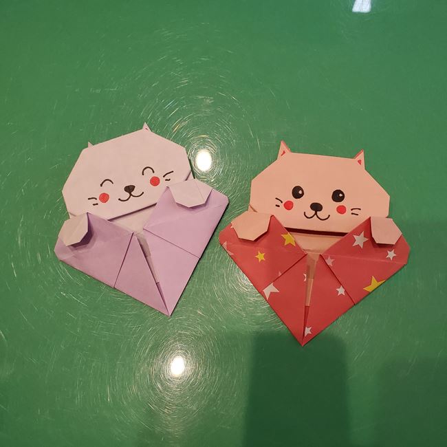 折り紙 ハート猫の作り方折り方②後半(22)