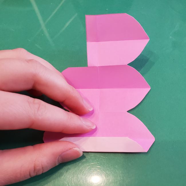 折り紙でひな祭りの桃の花を簡単につくる折り方作り方②折り方(10)