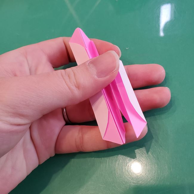 折り紙でひな祭りの桃の花を簡単につくる折り方作り方②折り方(11)