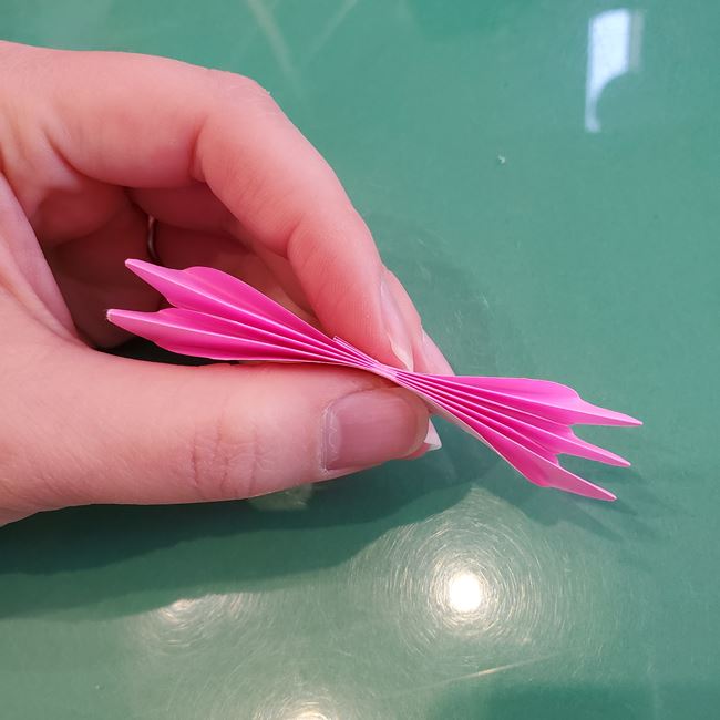 折り紙でひな祭りの桃の花を簡単につくる折り方作り方②折り方(14)