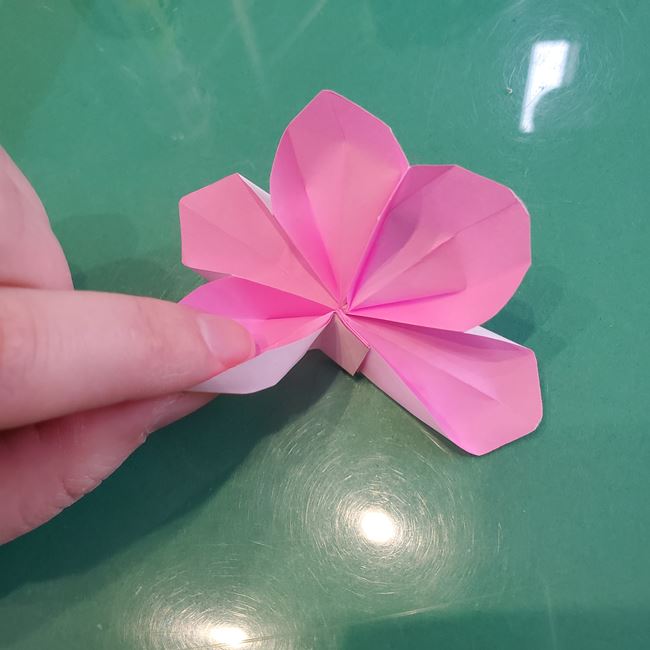 折り紙でひな祭りの桃の花を簡単につくる折り方作り方②折り方(22)