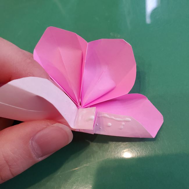折り紙でひな祭りの桃の花を簡単につくる折り方作り方②折り方(23)