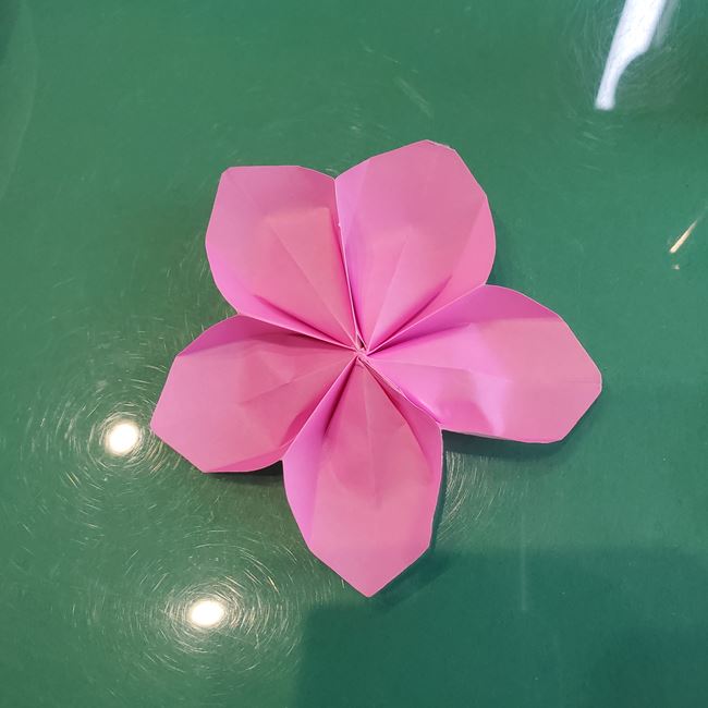 折り紙でひな祭りの桃の花を簡単につくる折り方作り方②折り方(24)