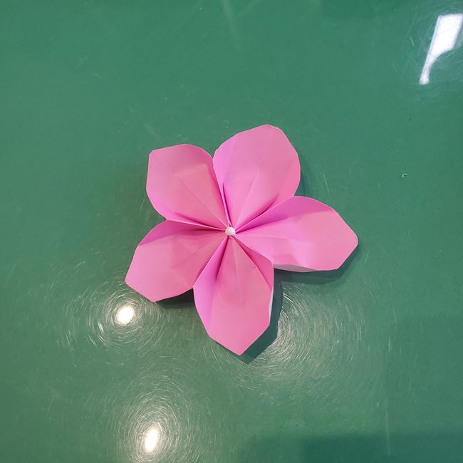 折り紙でひな祭りの桃の花を簡単につくる折り方作り方②折り方(27)