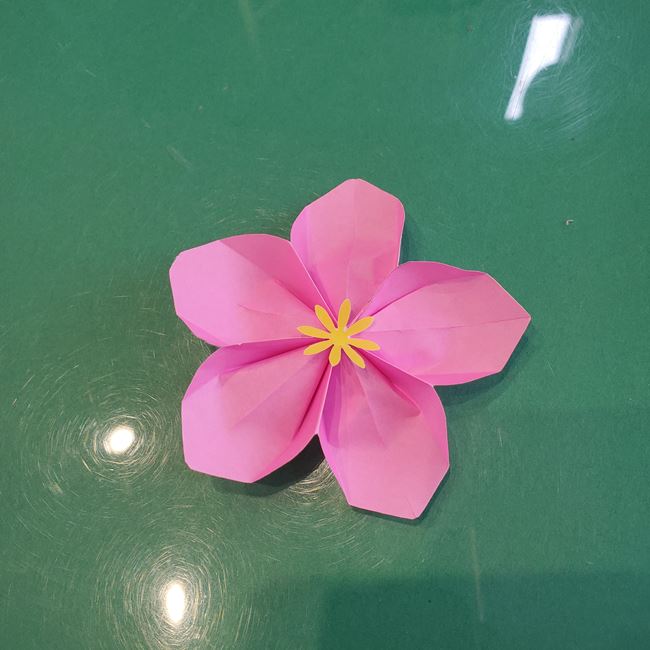 折り紙でひな祭りの桃の花を簡単につくる折り方作り方②折り方(28)