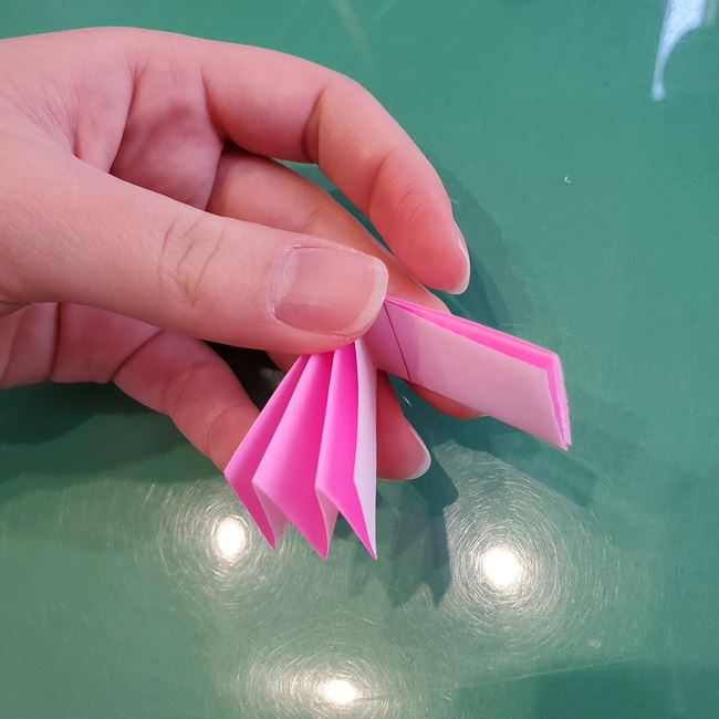 折り紙でひな祭りの桃の花を簡単につくる折り方作り方②折り方(6)