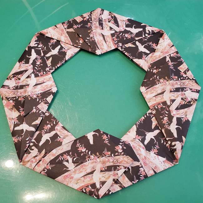 折り紙の桃の花リース＊作り方折り方(2)