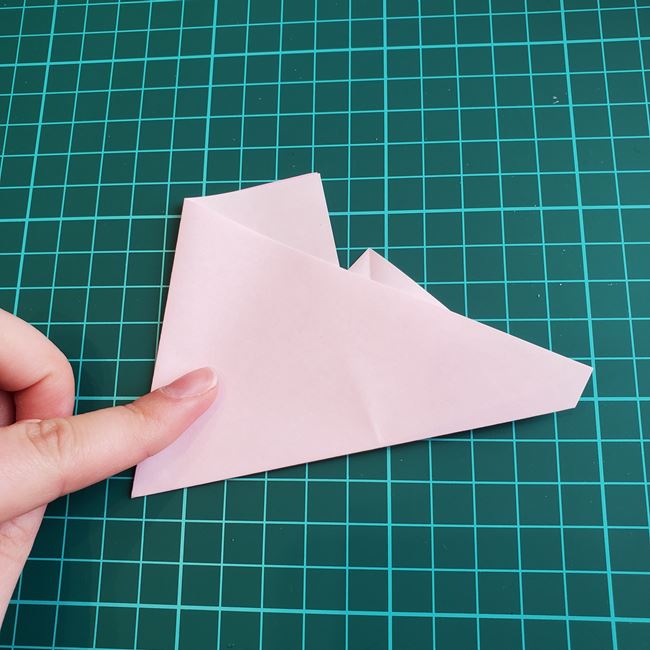 桃の花の折り紙 切り絵の折り方切り方(10)