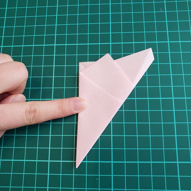 桃の花の折り紙 切り絵の折り方切り方(11)