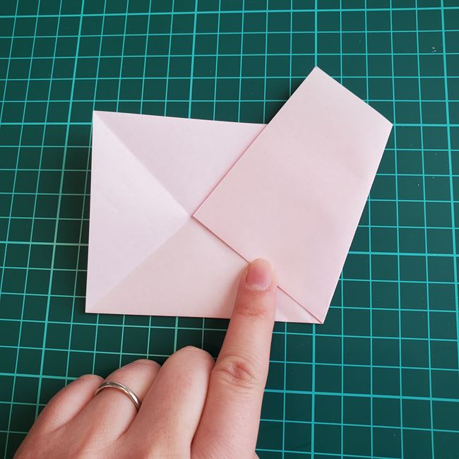 桃の花の折り紙 切り絵の折り方切り方(7)