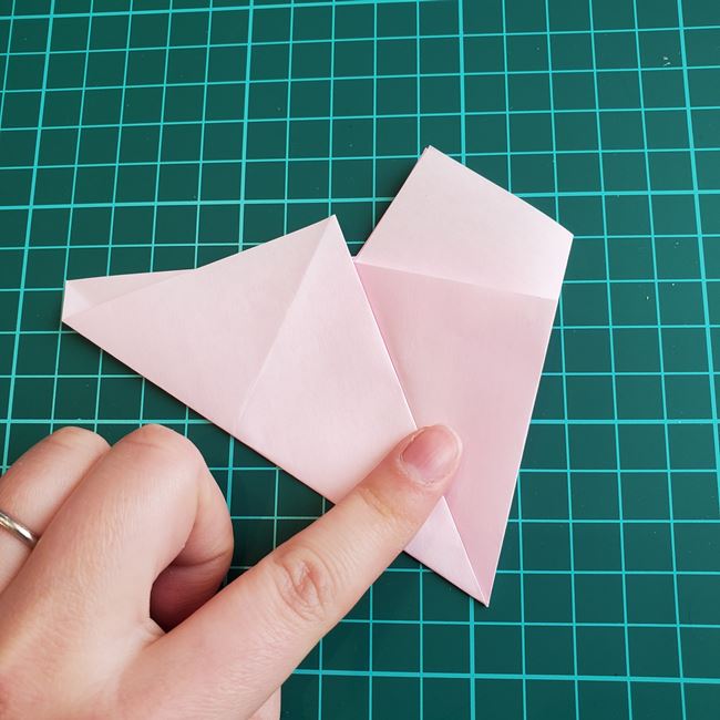 桃の花の折り紙 切り絵の折り方切り方(9)
