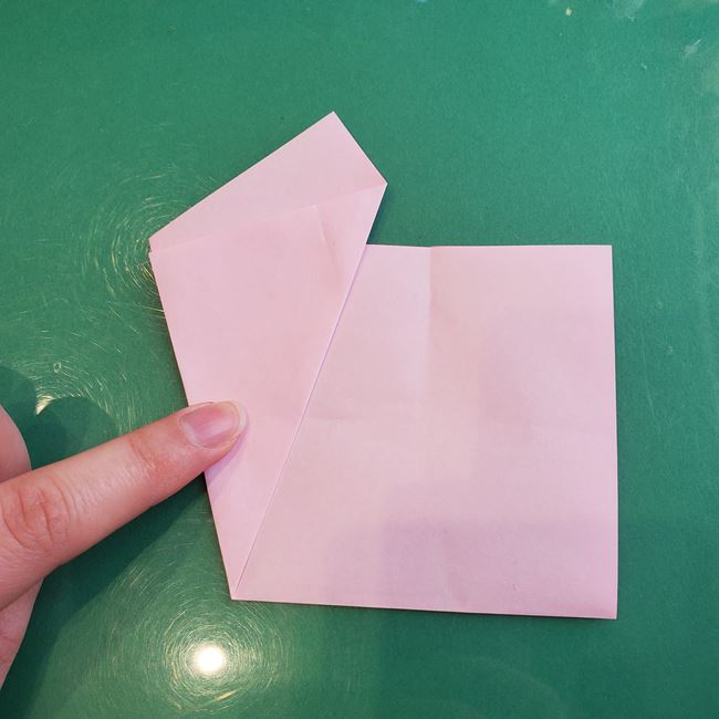 桃の花の折り紙 平面の作り方切り方①五角形(10)