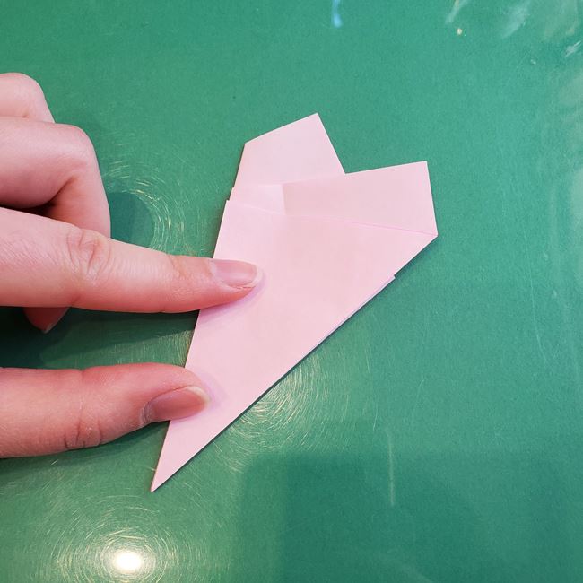 桃の花の折り紙 平面の作り方切り方①五角形(13)
