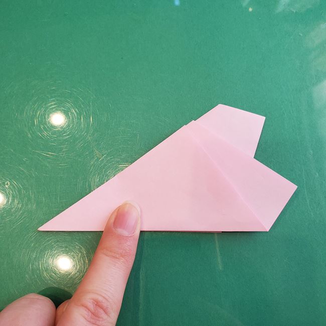 桃の花の折り紙 平面の作り方切り方①五角形(14)