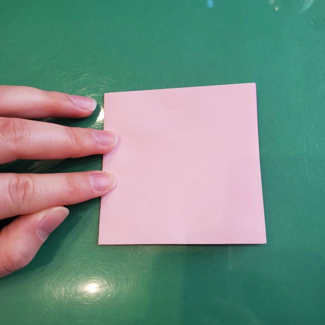 桃の花の折り紙 平面の作り方切り方①五角形(3)