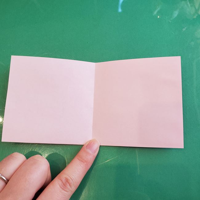 桃の花の折り紙 平面の作り方切り方①五角形(4)