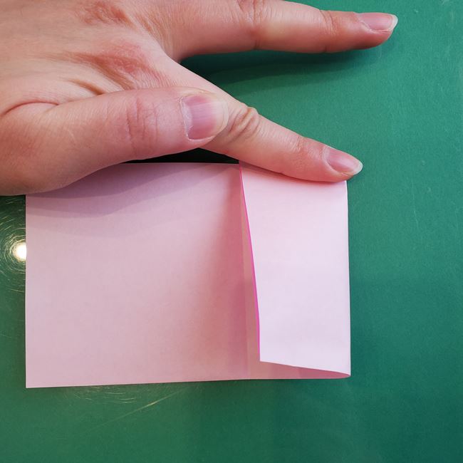 桃の花の折り紙 平面の作り方切り方①五角形(5)
