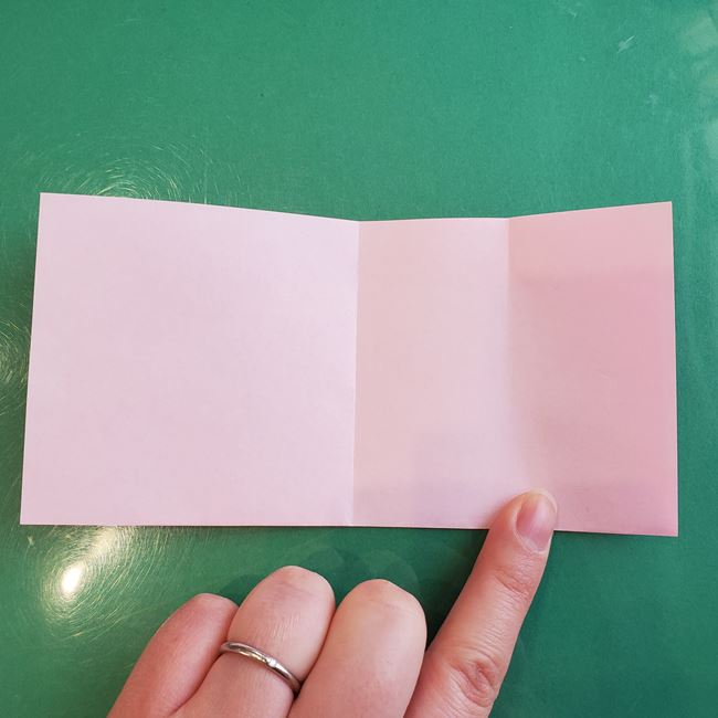 桃の花の折り紙 平面の作り方切り方①五角形(6)