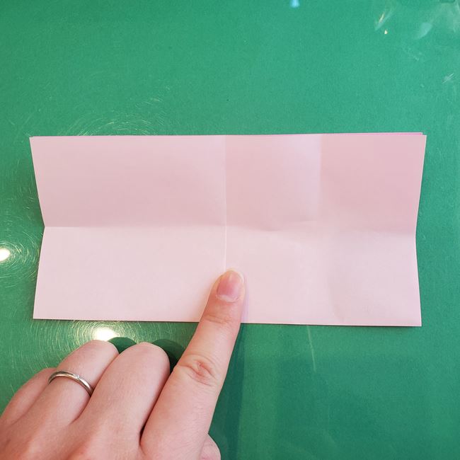桃の花の折り紙 平面の作り方切り方①五角形(8)