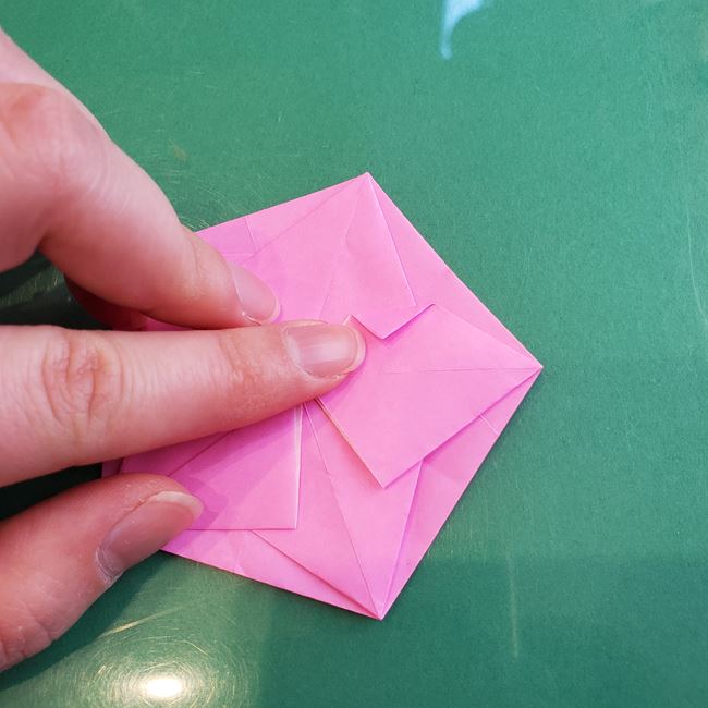 桃の花の折り紙 平面の作り方切り方②花びら(16)