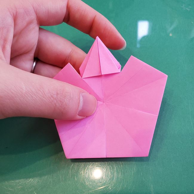 桃の花の折り紙 平面の作り方切り方②花びら(25)