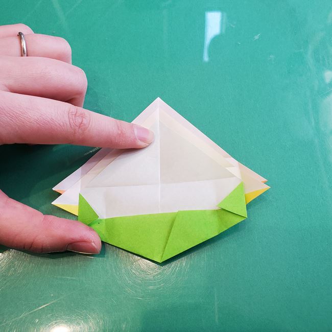菱餅の折り紙の作り方折り方①おもち(15)