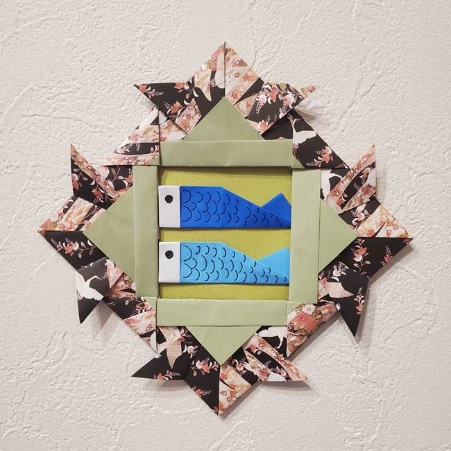 兜の折り紙リースの折り方作り方 かぶとの壁飾りは5月にピッタリ 子供と楽しむ折り紙 工作