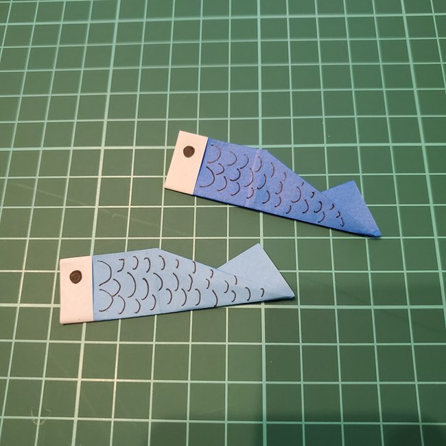 兜の折り紙リースの作り方折り方③鯉のぼり(3)
