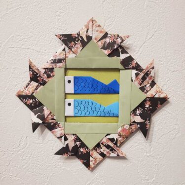 兜の折り紙リースの折り方作り方｜かぶとの壁飾りは5月にピッタリ！