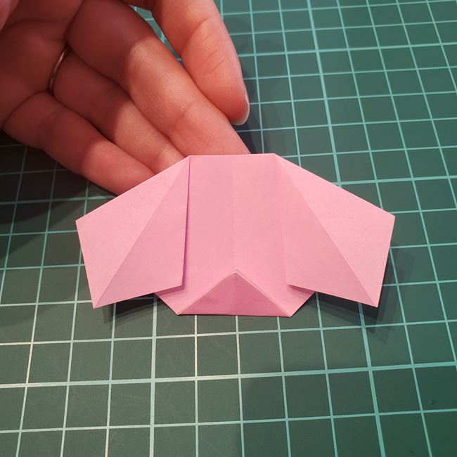 折り紙のしおり 犬の折り方作り方①顔(10)