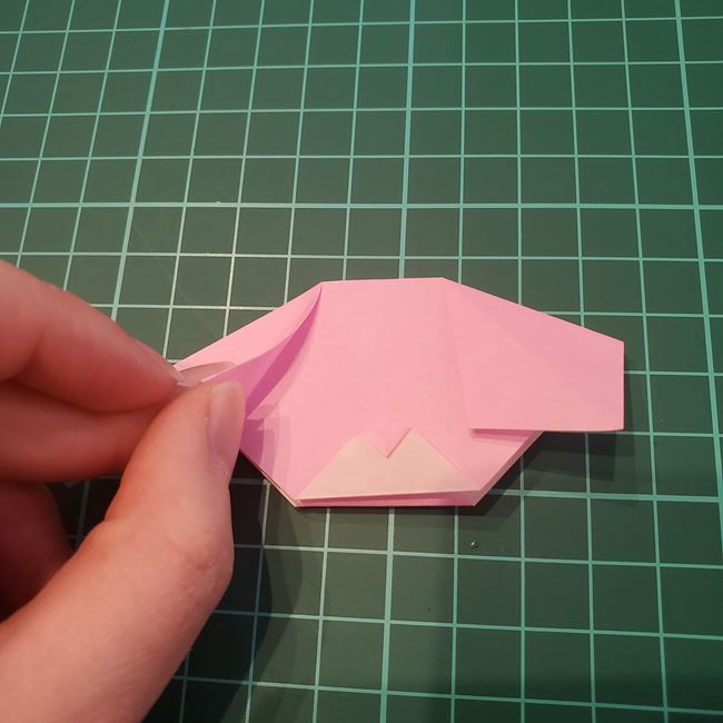 折り紙のしおり 犬の折り方作り方①顔(15)