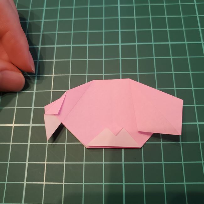 折り紙のしおり 犬の折り方作り方①顔(17)