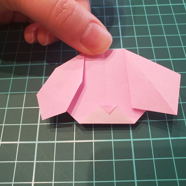 折り紙のしおり 犬の折り方作り方①顔(19)