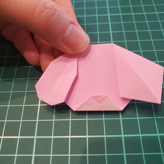 折り紙のしおり 犬の折り方作り方①顔(20)