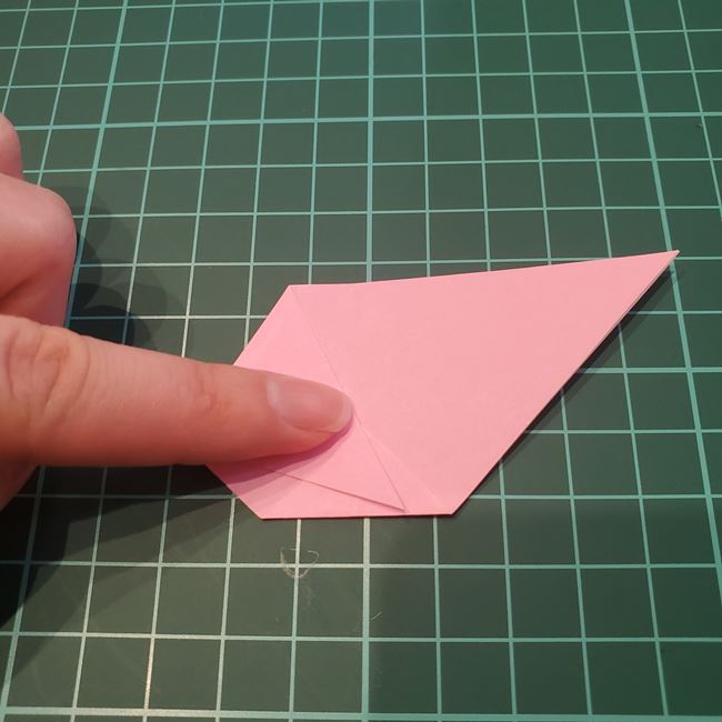 折り紙のしおり 犬の折り方作り方①顔(6)