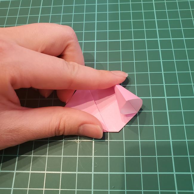 折り紙のしおり 犬の折り方作り方①顔(8)