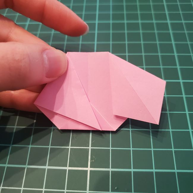折り紙のしおり 犬の折り方作り方①顔(9)