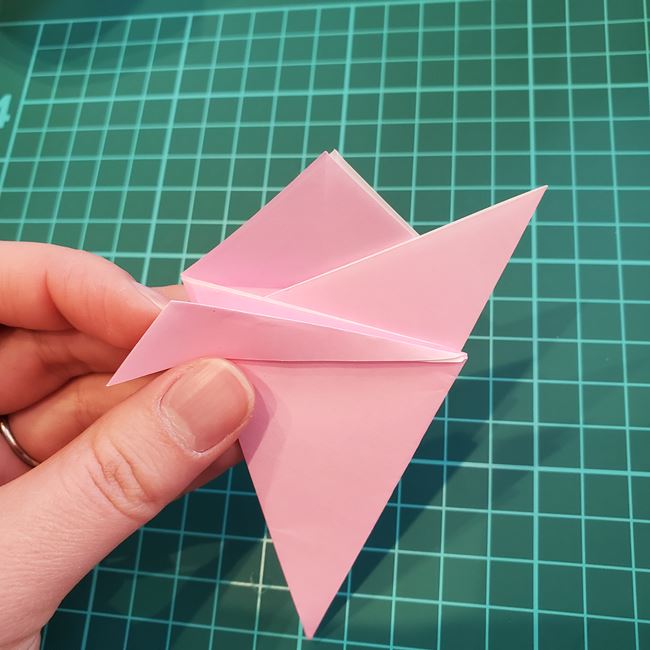 折り紙のポチ袋 桜の花の作り方折り方①切り方(14)