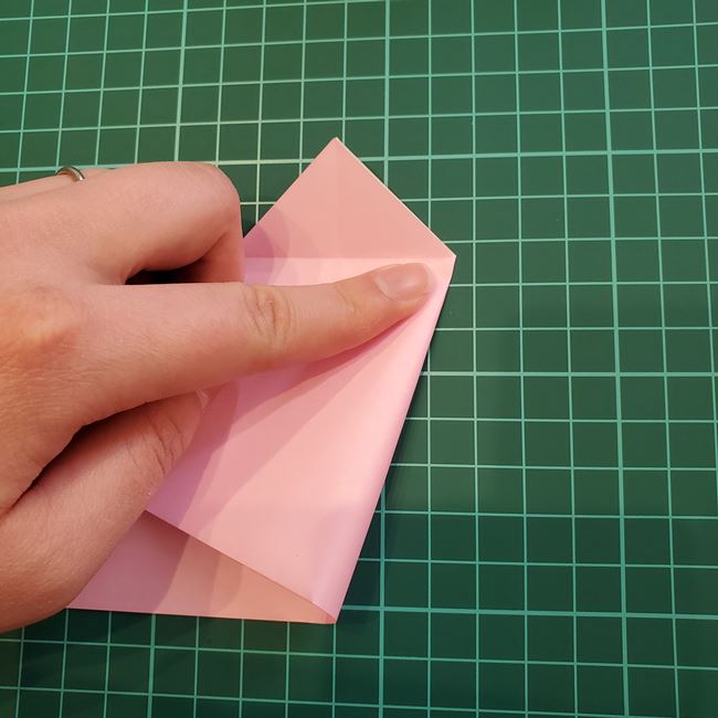 折り紙のポチ袋 桜の花の作り方折り方①切り方(9)
