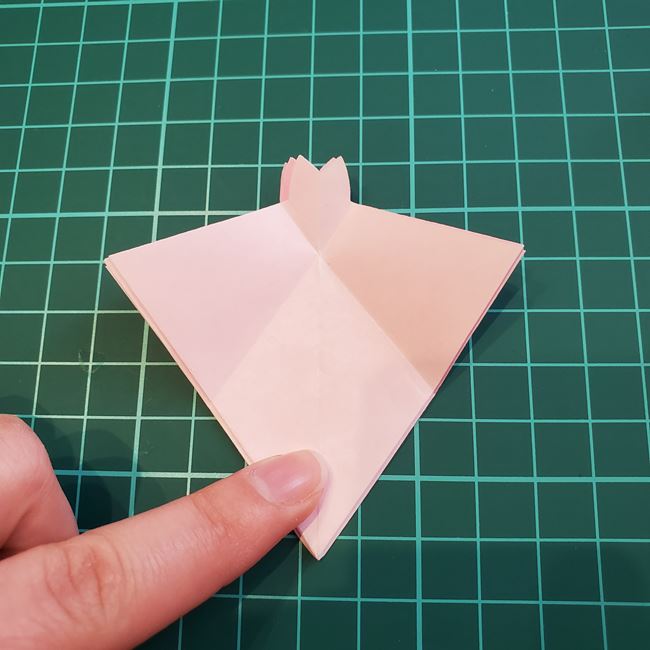 折り紙のポチ袋 桜の花の作り方折り方②折り方(10)