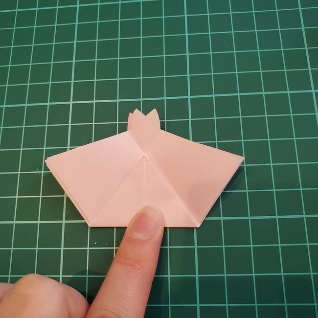 折り紙のポチ袋 桜の花の作り方折り方②折り方(11)
