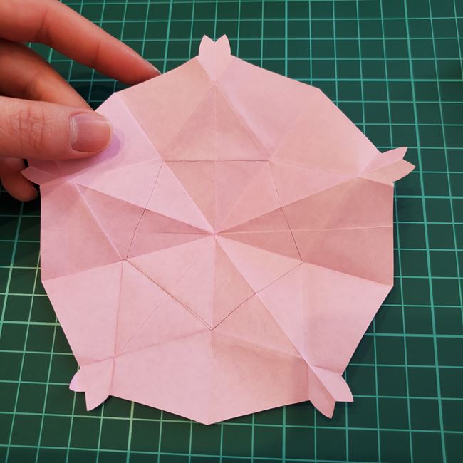 折り紙のポチ袋 桜の花の作り方折り方②折り方(13)