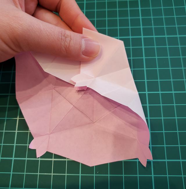 折り紙のポチ袋 桜の花の作り方折り方②折り方(16)