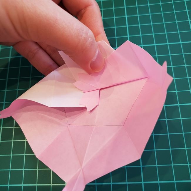 折り紙のポチ袋 桜の花の作り方折り方②折り方(17)